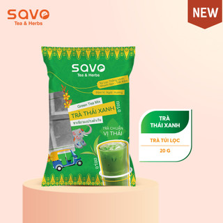 Trà thái xanh savo tea túi lọc 20g - túi 300g nền trà sữa thái trà chanh thái chuẩn vị | savo tea & herbs