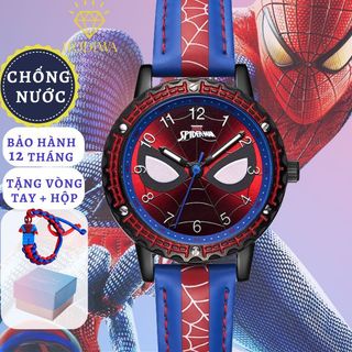 Đồng hồ đeo tay chống nước HODIWA hình spider man người nhện làm quà tặng sinh nhật cho bé trai -M8