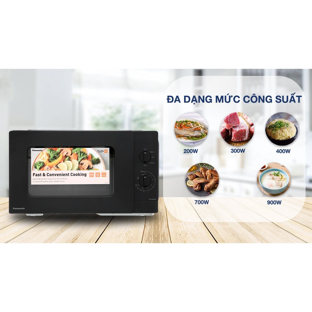 Lò vi sóng Panasonic NN-SM33NBYUE, NN-GM34NBYUE dung tích 25 lít,Chất liệu khoang lò Thép tráng men