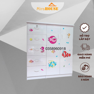 Tủ Nhựa Đài Loan Cho Bé MIRA HOUSE -Tủ Đựng Quần Áo Tiện Lợi Chịu Lực Tốt Cao 1m24 dài 1m05 sâu 40cm