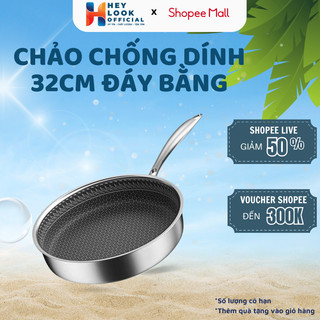 Chảo chống dính tổ ong 5 lớp chất liệu inox 304 size 28cm 32cm dùng cho mọi loại bếp - GODWELL