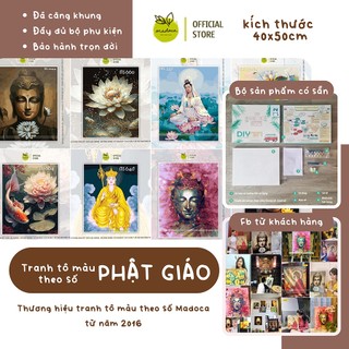 Tranh tô màu theo số, tranh tô màu số hóa - Chủ đề Phật Giáo kích thước 40x50cm Madoca