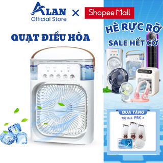 Quạt điều hoà tích điện, quạt hơi nước phun sương để bàn 3 chế độ gió dung tích bình chứa nước 600ml