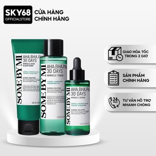 Bộ 3 SP Giảm Mụn Some By Mi AHA-BHA-PHA 30 Days Miracle (SRM 100ml + Toner 150ml + Serum 50ml)