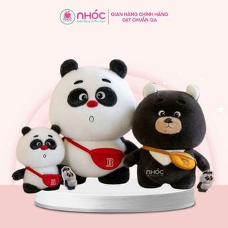 Thú bông gấu đeo túi bao tử lông xù bông cao cấp - NHÓC