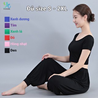 Bộ tập Yoga Alibaba chất thun cotton Quảng Châu loại 1 co giãn 4 chiều thoáng mát [KÈM MÚT]