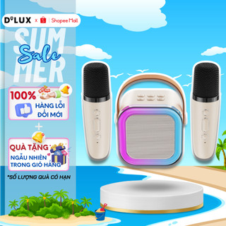 Bộ Loa Bluetooth Kèm 2 Mic Không Dây Mini Hát Karaoke Tại Nhà, Led RGB ,Dễ Sử Dụng Âm Thanh Vòm, Bass Căng