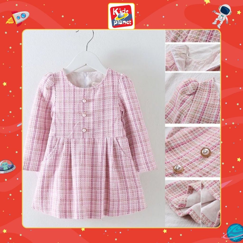 Đầm dạ hồng cho bé N00461