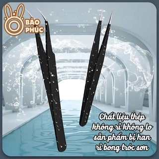 Nhip gắp đá phụ kiện, charm làm nail - Nhíp dáng thẳng - Dáng cong - Màu đen - Màu bạc - Nhip gắp đá trang trí móng