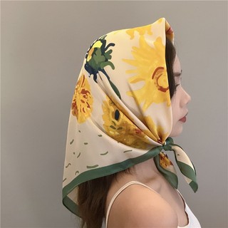 Khăn lụa vuông choàng cổ 70*70cm Khăn turban