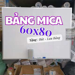 Bảng mica trắng viết bút lông 60 x 80cm - Tặng bút lông + lau bảng