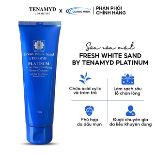Sữa rửa mặt dành cho da dầu mụn Fresh White Sand By Tenamyd Platinum Acne Care Clarifying Foam Cleanser