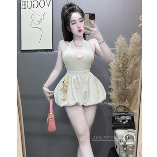 Sét áo ba lỗ croptop quần bì kém gấu phong cách Hàn Quốc M1552