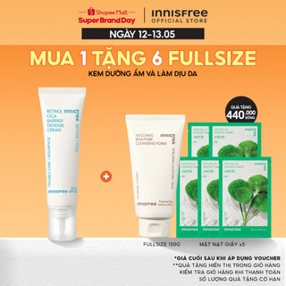Kem dưỡng làm dịu và phục hồi da INNISFREE Retinol Cica Barrier Defense Cream 50 mL