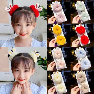 Dây buộc tóc lông thỏ bé gái dễ thương, dây buộc tóc múa