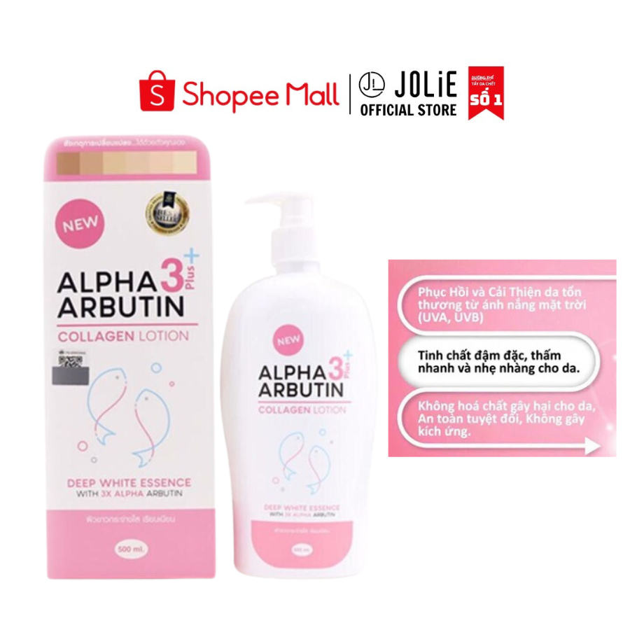 Sữa Dưỡng Thể Alpha Arbutin Collagen Lotion 3 Plus 500ml Thái Lan