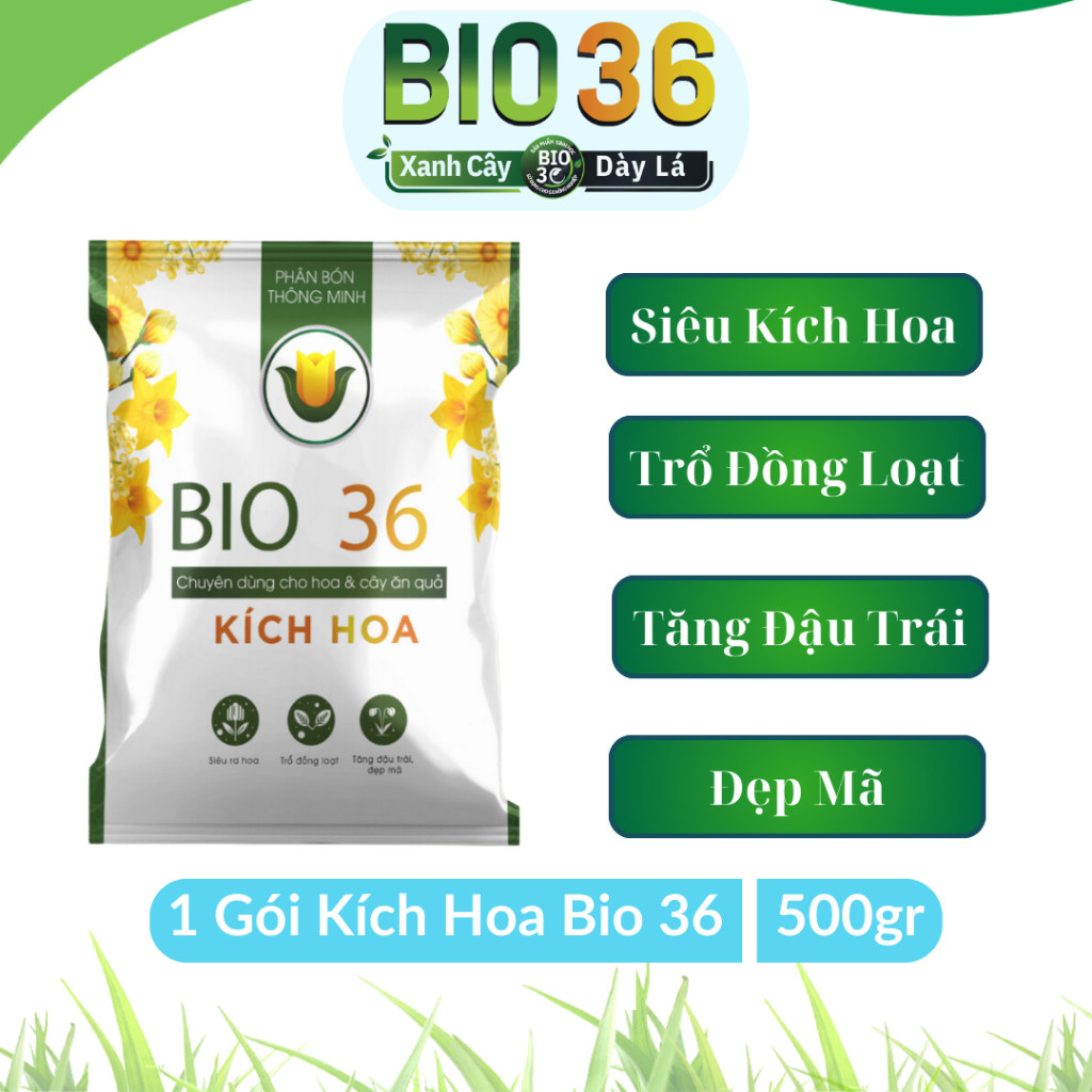 Kích Hoa Bio 36 - Chuyên Dùng Cho Hoa và Cây Ăn Quả -  Gói 500gr