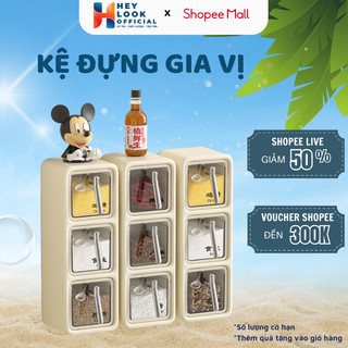 Hộp đựng gia vị GODWELL, bộ hộp đựng gia vị để đồ nhà bếp gắn tường bằng nhựa cao cấp tiện lợi _ HD03