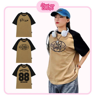 Raglan Tee Unisex Couple Áo Thun Cặp Đôi Nam Nữ Saigon Local Brand Phông Nâu Đen Basic Phối Tay Đen Form Rộng Dáng Boxy