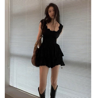 ( HÀNG SẴN ) ĐẦM BO CHUN CO GIÃN EO HAI TẦNG PHỐI VOAN SIÊU XỊN