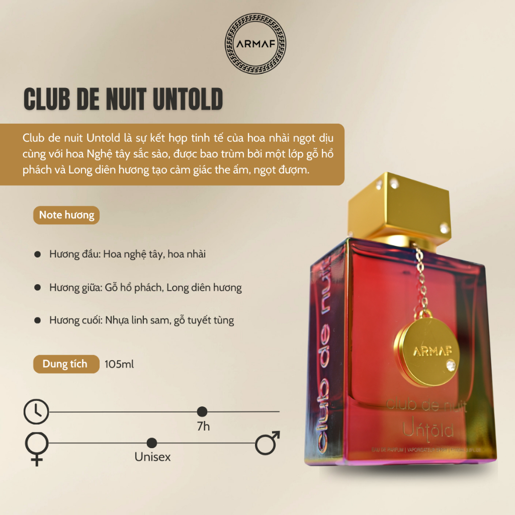 Nước hoa Unisex ARMAF Club de Nuit Untold EDP - 105ml | BigBuy360 - bigbuy360.vn
