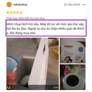 [Tặng Núm Ti] Máy Hút Sữa Điện Đôi ICHIKO Nhật Bản M5-Bản Mới(Massage;Kích sữa;Vắt Kiệt)