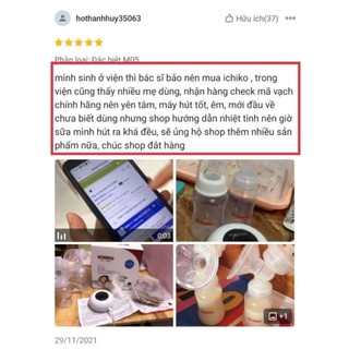 [Tặng Núm Ti] Máy Hút Sữa Điện Đôi ICHIKO Nhật Bản M5-Bản Mới(Massage;Kích sữa;Vắt Kiệt)