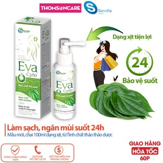 Dung dịch vệ sinh EvaCyto mẫu mới, chai 100ml dạng xịt có vòi tiện dụng - Dung dịch vệ sinh phụ nữ, nước rửa phụ khoa