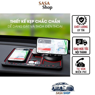 Thảm đỡ điện thoại chìa khóa đa năng chống trượt để taplo ô tô, xe hơi 3in1