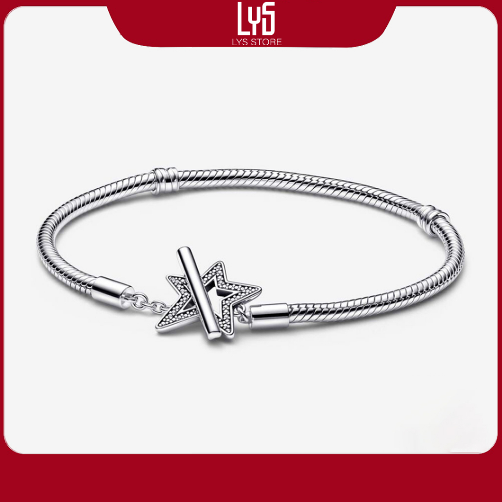Vòng tay bạc S925 Moments Khóa T-Bar hình ngôi sao 5026SV
