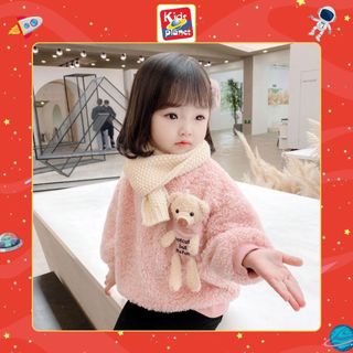 Áo len bông mặt cười cho bé KIDPLANET áo nỉ trẻ em lót bông từ 10-24kg dày dặn giữ ấm tốt N00617 - N00618