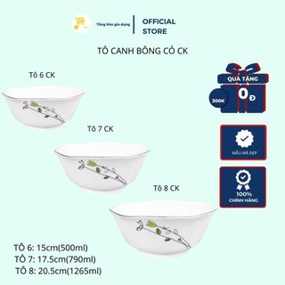 Tô sứ, tô canh ck bông cỏ - men sứ trắng, mẫu mã thời thượng | mta - mart