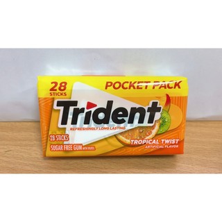 Kẹo cao su không đường TRIDENT (vị dưa hấu,cam nhiệt đới,bạc hà)