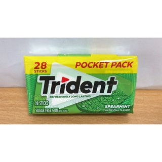 lốc 12 vỉ giấy, lốc 9 hộp nhựa - Kẹo cao su không đường TRIDENT (vị dưa hấu,cam nhiệt đới,bạc hà)