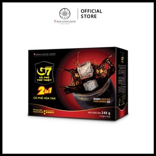 Trung Nguyên Legend - Cà phê G7 2in1 hòa tan đen ( có đường) - Hộp 15 gói 16gr