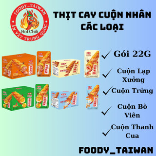 Thịt Cay Cuộn Sụn - Cá Cơm - Trứng - Lạp Xưởng - Bò Viên - Thanh Cua Siêu Ngon - Gói To 22g - foody_taiwan