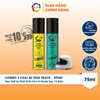 Combo Xịt khử mùi mũ bảo hiểm Su Track + Speed, Úc, “Đánh bay” ẩm mốc, mùi hôi chỉ trong 10 giây - 75ml