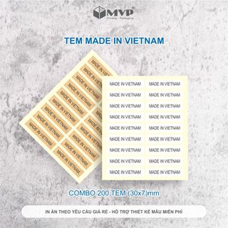200 tem dán made in Vietnam, Tem decal sẵn keo lột dán mm