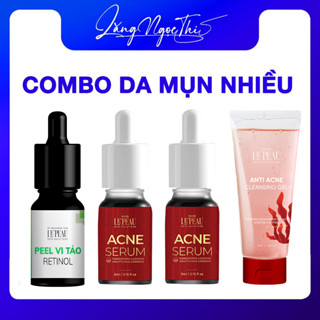 Combo dành cho da mụn nhiều, giảm mụn, mờ thâm, căng bóng da, mờ nám, tàn nhang - LE'PEAU