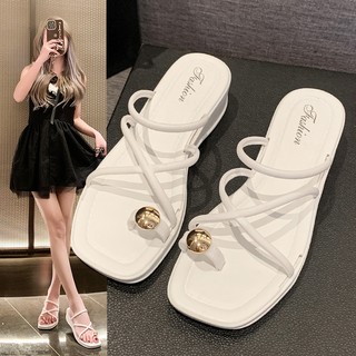 Dép xỏ ngón đế cao 3TDEP, dép nữ xinh sang chảnh đính khuy, dép cho bà bầu chống trượt, đi mưa