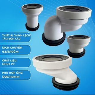 Thiết Bị Chỉnh Lệch Tâm Bồn Cầu, Loại Chuyển Tâm Từ 2.5/5/10 cm Phù Hợp Ống Thoát Phi 90/110mm