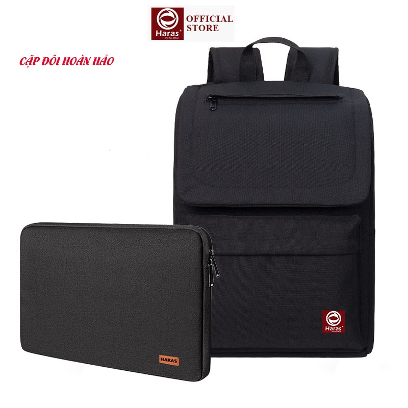 Combo Balo Laptop Thời Trang Cao Cấp HR350 HARAS Và Túi Chống Sốc Laptop HARAS C001