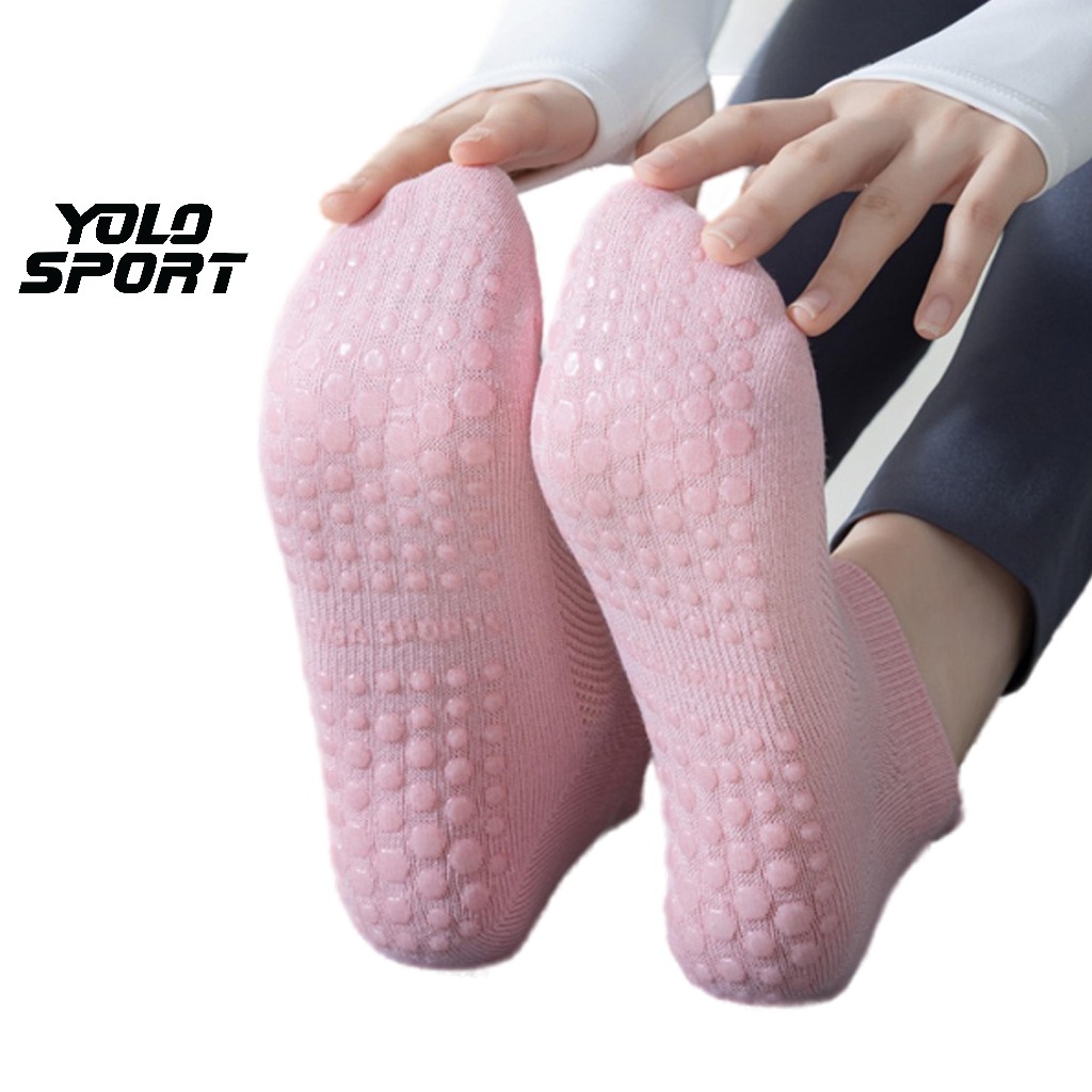 Vớ Yoga Nữ Chuyên Nghiệp Cổ Thấp Cổ Ngắn Thể Thao Cotton Silicone Chống Trượt Thoáng Mát Co Dãn Cao Cấp Tập Pilates