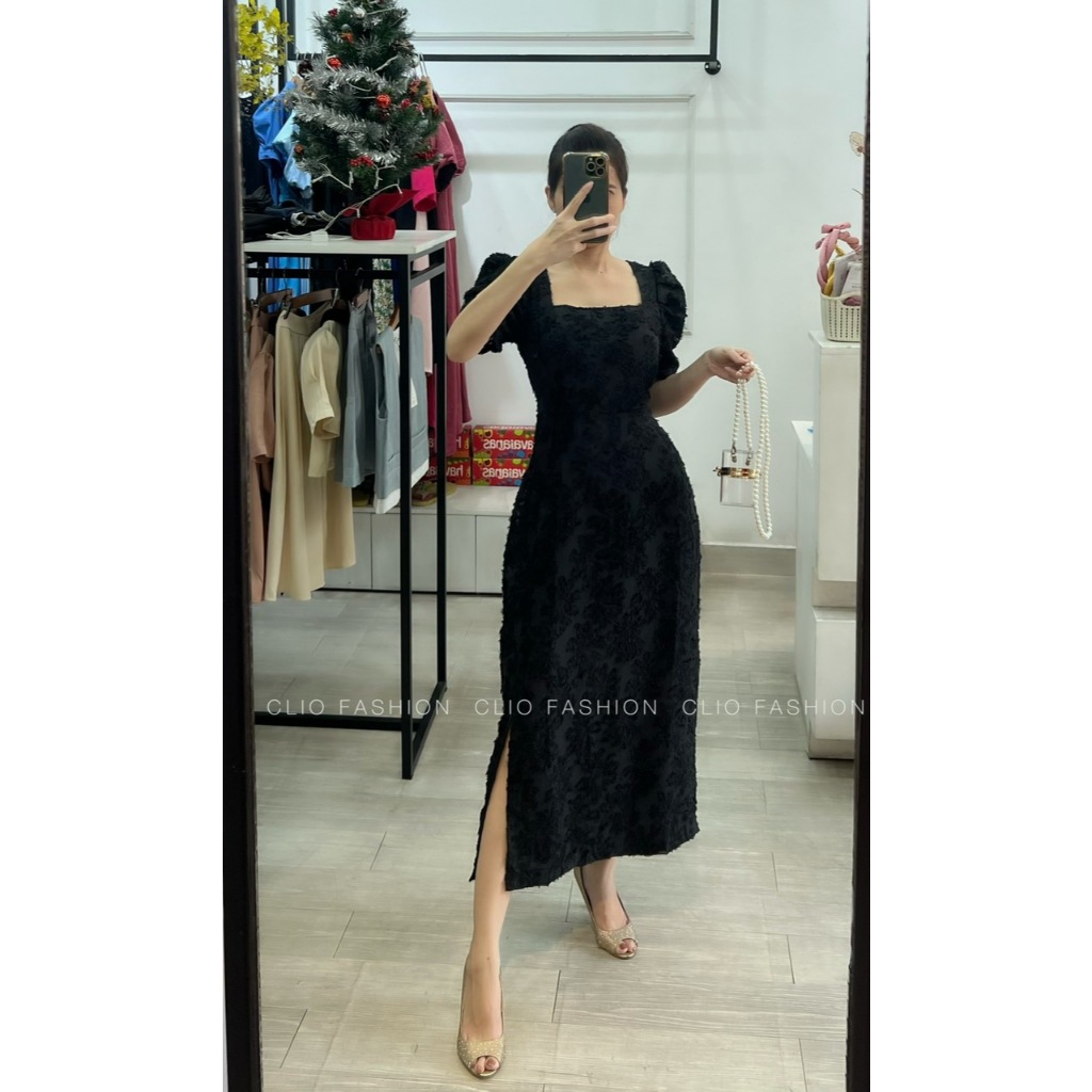 Đầm Only voan hoa dập xù 2 màu