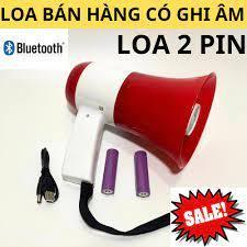 Loa bluetooth có ghi âm phát lại bán hàng dùng 2 pin 18650 Megaphone 50W