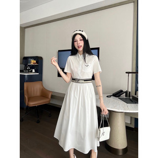 Đầm Dáng Dài Cổ Sơmi Kèm Ruy Băng Eo JARI -CLOTHES Thiết Kế Thanh Lịch Lạ  Mắt