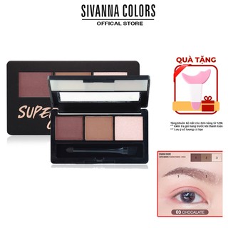 Bột Tán Chân Mày Siêu Mịn, Màu Sắc Tự Nhiên Sivanna Colors Super Brown Eyebrow Powder  HF625 4,2g