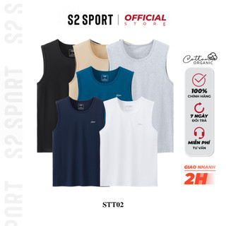 Áo tanktop nam S2 SPORT áo thun sát nách trơn basic chất cotton mềm dáng thể thao khoẻ khoắn - STT02