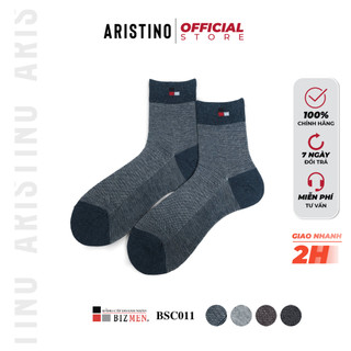 Tất nam cao cổ ARISTINO BIZMEN chất cotton cao cấp, nano Ag+ kháng khuẩn, khử mùi chống hôi - BSC011