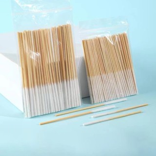 lichee1🌷60 Tăm Bông Cotton Cán Dài Không Xơ Vải Sử Dụng Một Lần Tiện Lợi